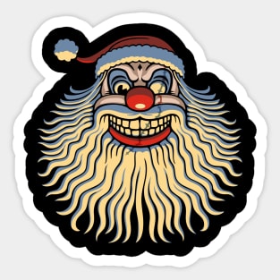 Scary Clown Claus Sticker